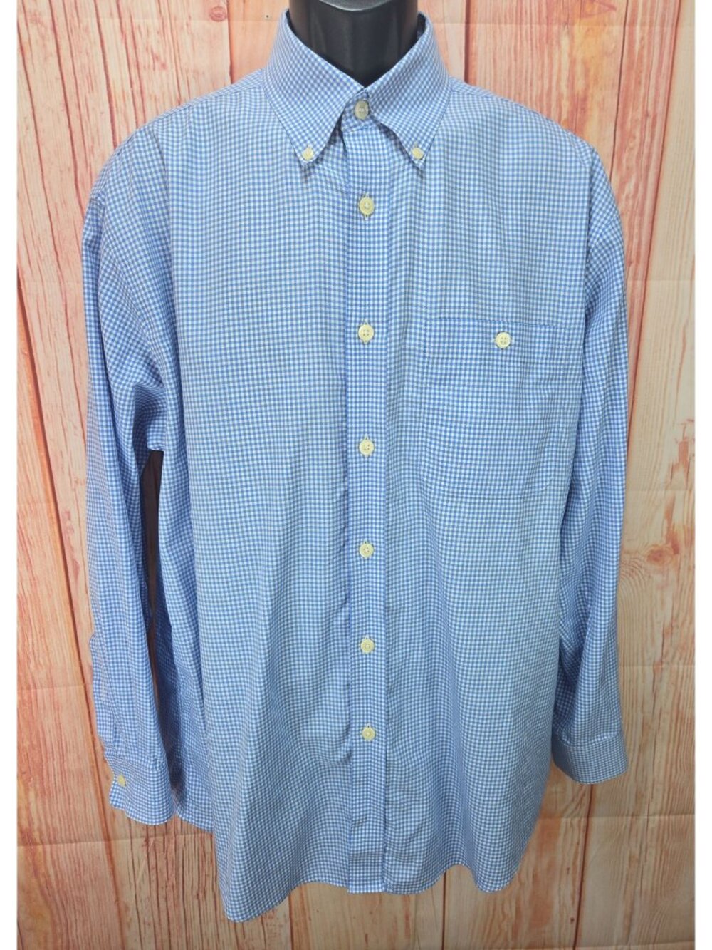 Orvis Mens Blue Check Button-Down Shirt Medium